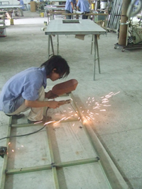Production line for fire-rated glass and steel door 9